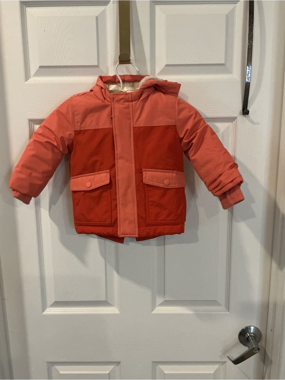 Kids Colorblock Puffer Jacket - Red/Pink